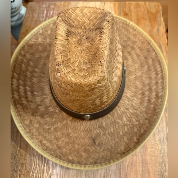 Stylish Made in Mex Straw Cowboy Hat with Brown Band 8 inch opening